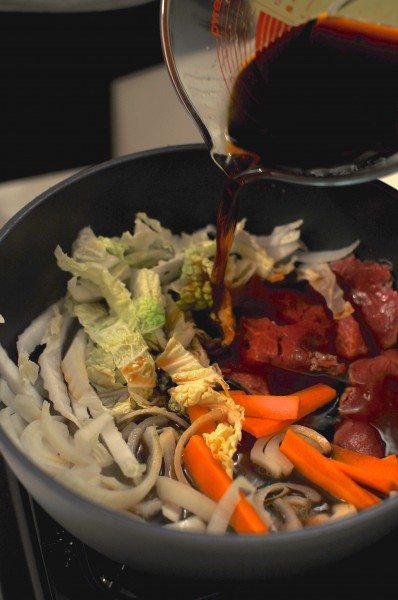 Add the veges and some meat