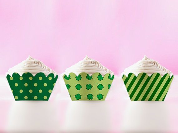 St Patrick's Day printable cupcake liners