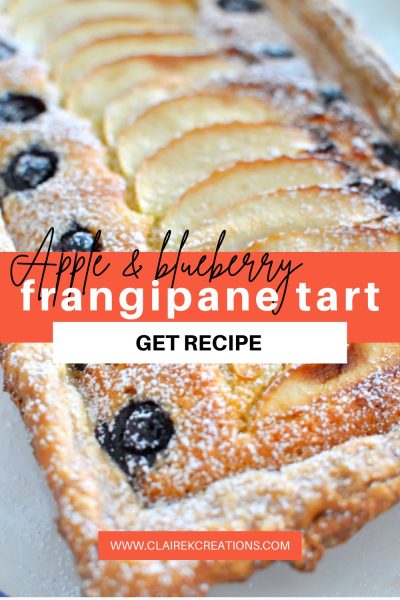 Apple blueberry almond frangipane tart