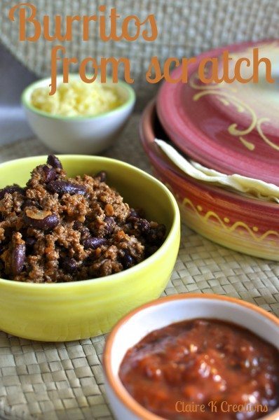 Beef burritos from scratch via Claire K Creations www.clairekcreations.com