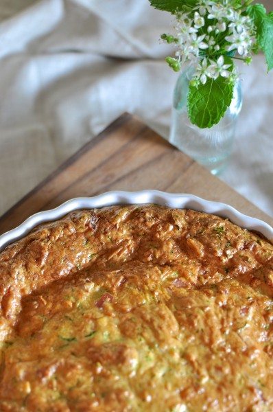 Zucchini and bacon crustless quiche