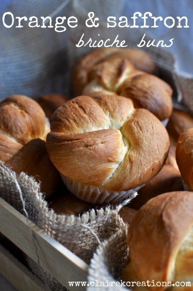 Orange and saffron brioche buns