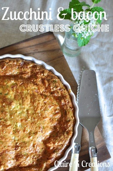 Zucchini and bacon crustless quiche
