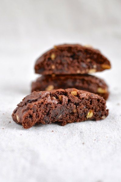 Chocolate olive biscotti