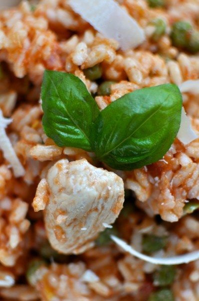 Tomato chicken risotto