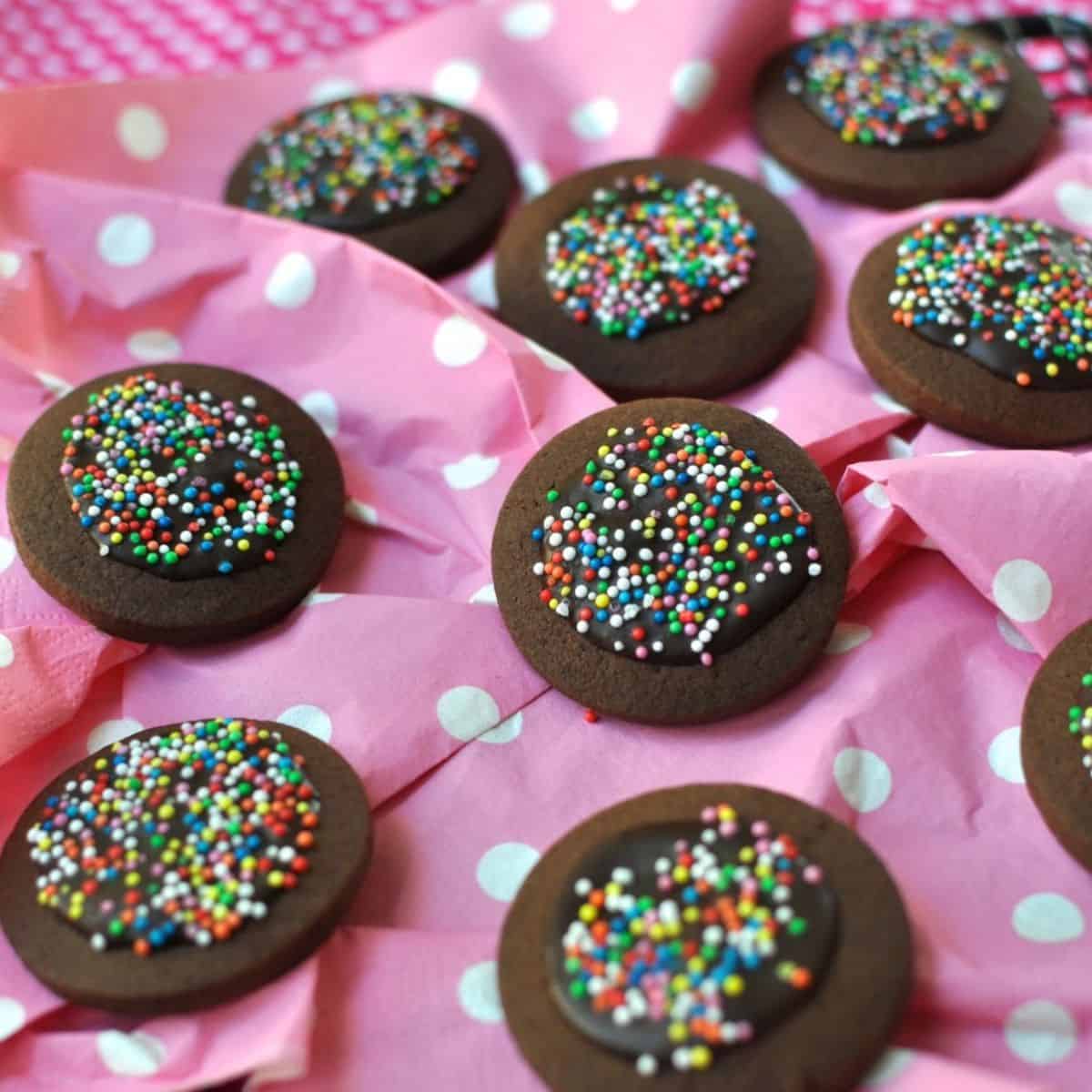 Chocolate freckle cookies