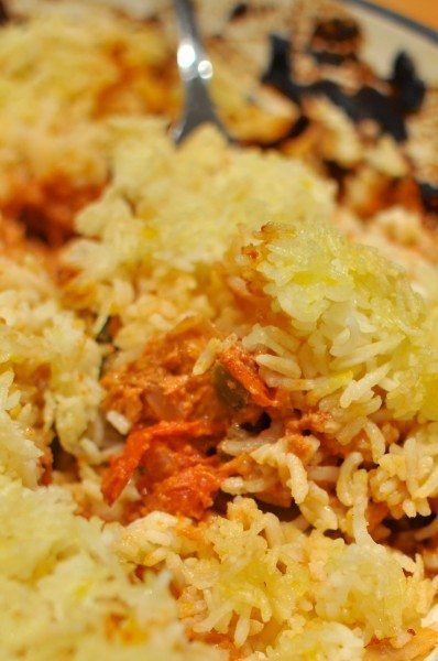 Butter chicken rice pie