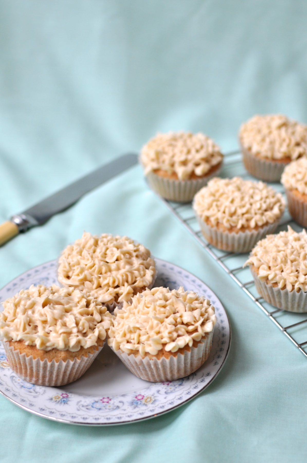 Banana cupcakes with honey cinnamon icing Claire K Creations