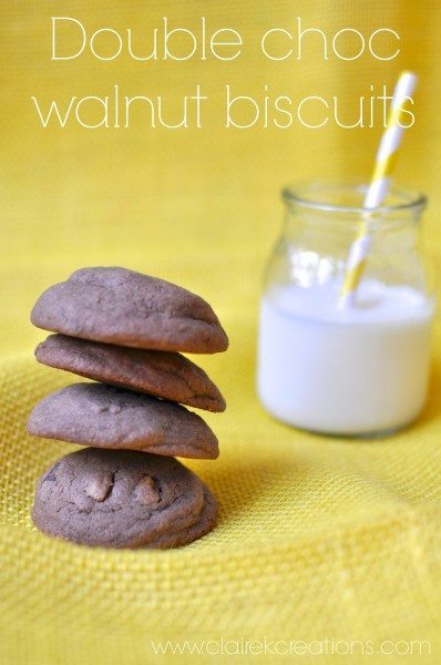 Double chocolate walnut biscuits