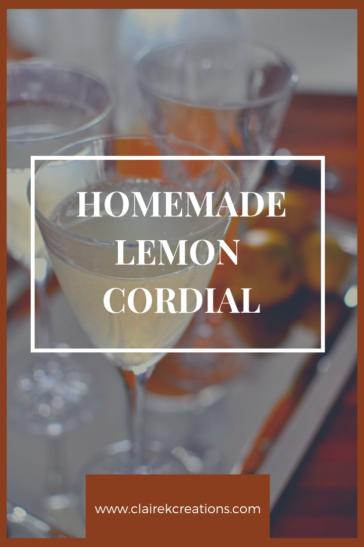 lemon cordial homemade recipe via www.clairekcreations.com