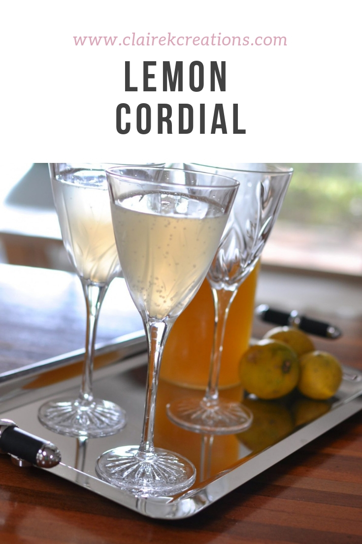 lemon cordial homemade recipe via www.clairekcreations.com