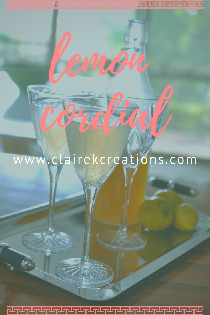 lemon cordial homemade recipe via www.clairekcreations.com