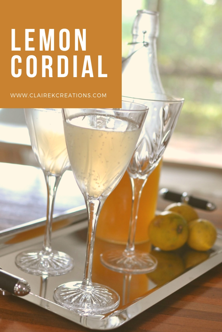lemon cordial homemade recipe via www.clairekcreations.com