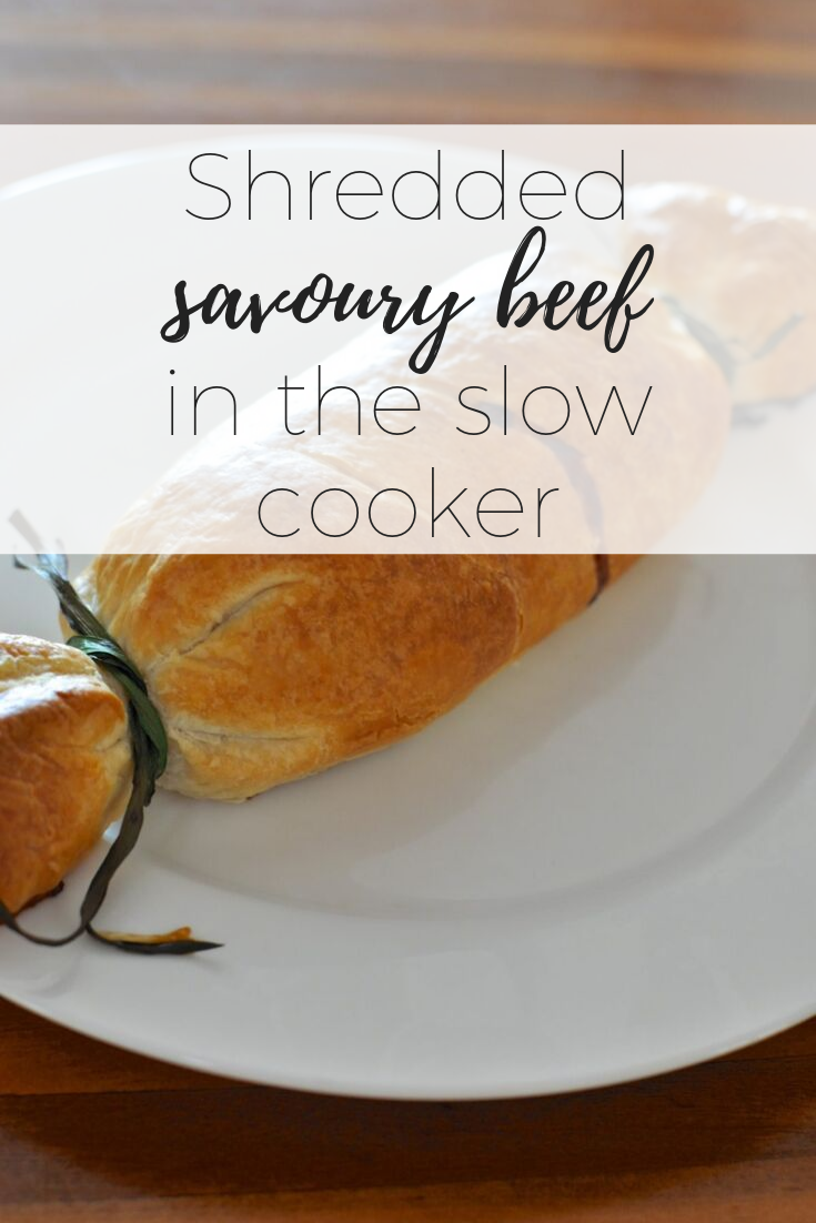 Savoury Shredded Beef in the slow cooker