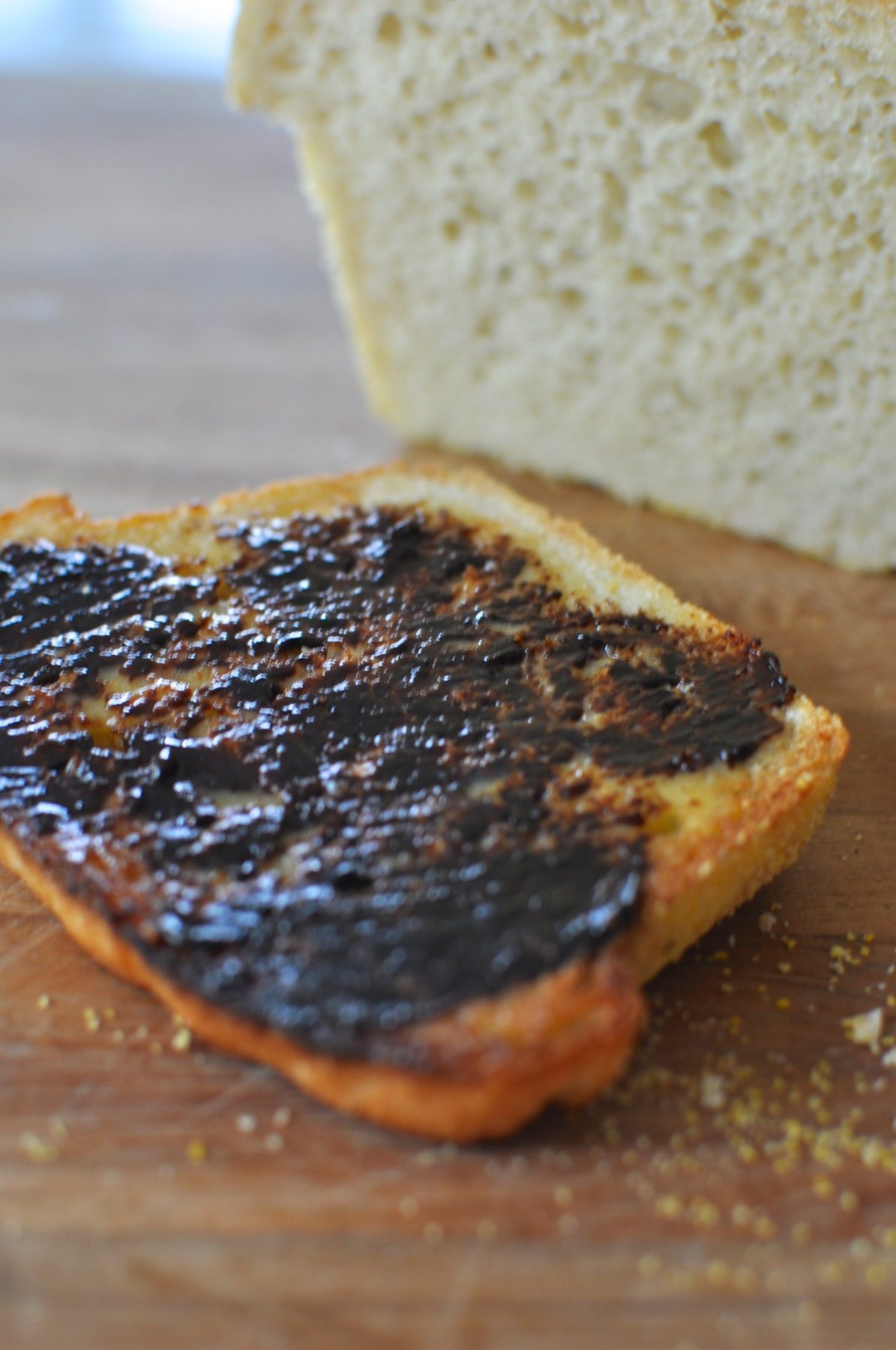 English muffin bread vegemite toast