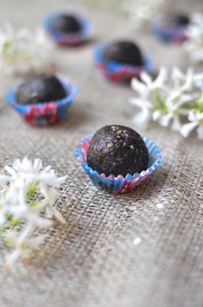 Raw brownie balls