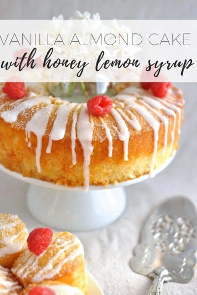 Best vanilla almond cake (with honey lemon syrup)
