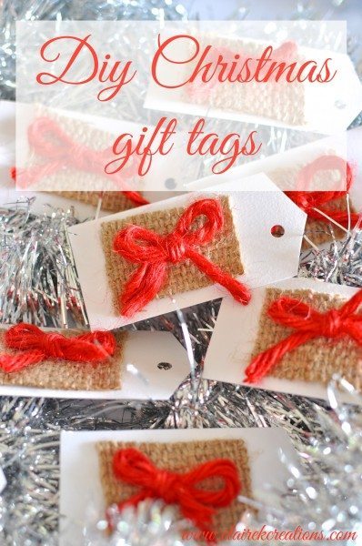 Homemade Christmas gift tags via www.clairekcreations.com