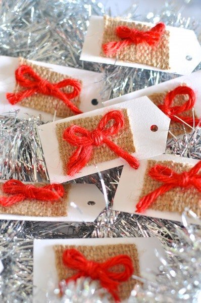 Homemade Christmas gift tags via www.clairekcreations.com