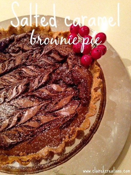 Salted caramel brownie pie