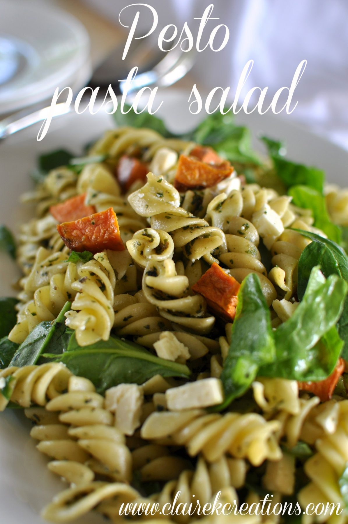 Pesto pasta salad Claire K Creations