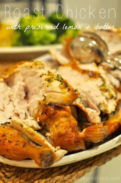 Roast chicken with preserved lemon and butter