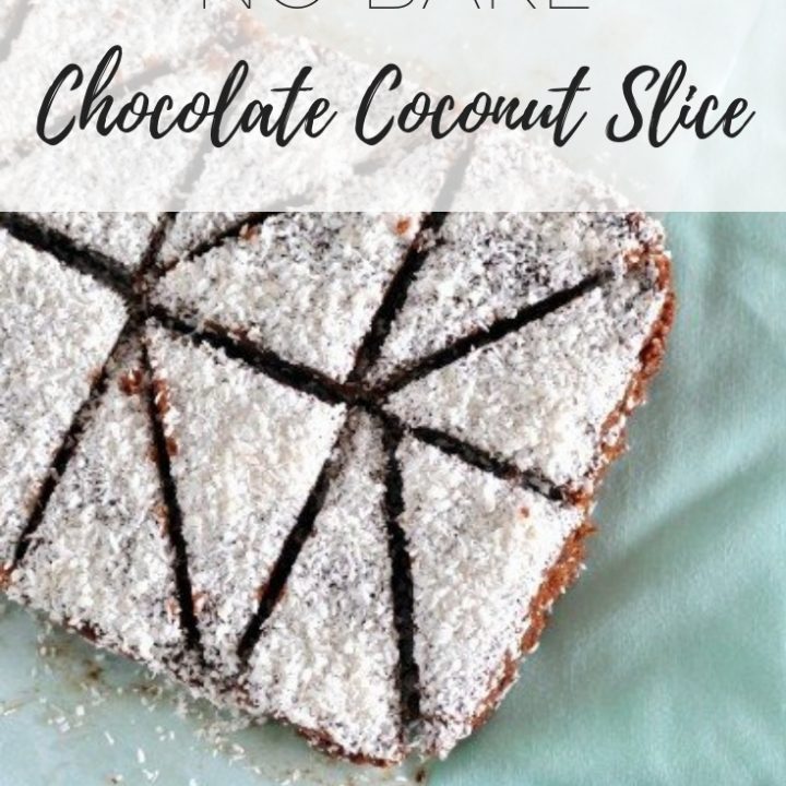 No bake chocolate coconut slice