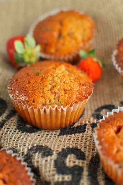 Strawberry and basil muffins via www.clairekcreations.com