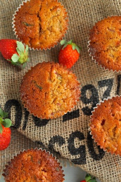 Strawberry and basil muffins via www.clairekcreations.com