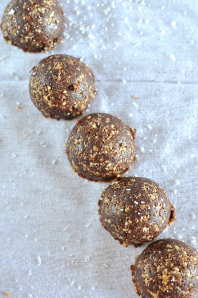 Chocolate ginger balls with nuts and seeds via www.clairekcreations.com