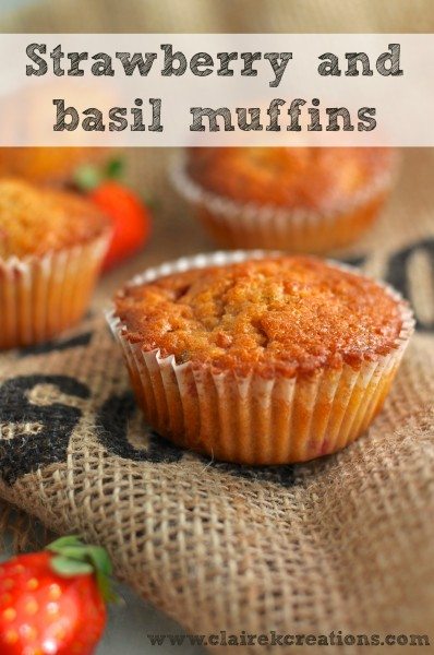 Strawberry and basil muffins via www.clairekcreations.com
