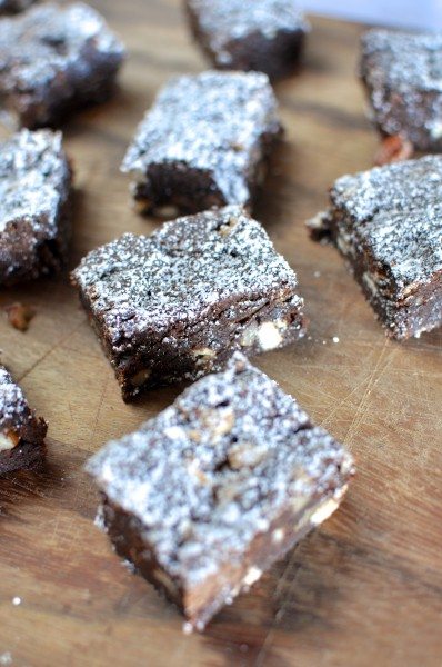 Triple chocolate brownies with pecans via www.clairekcreations.com