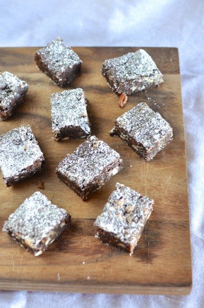 Triple chocolate brownies with pecans via www.clairekcreations.com