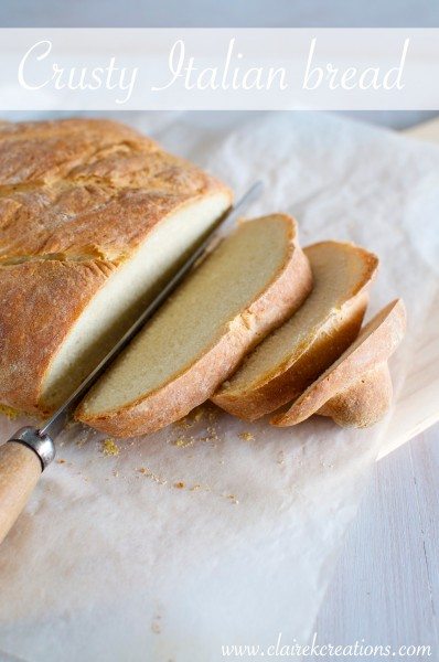 Crusty Italian bread via www.clairekcreations.com