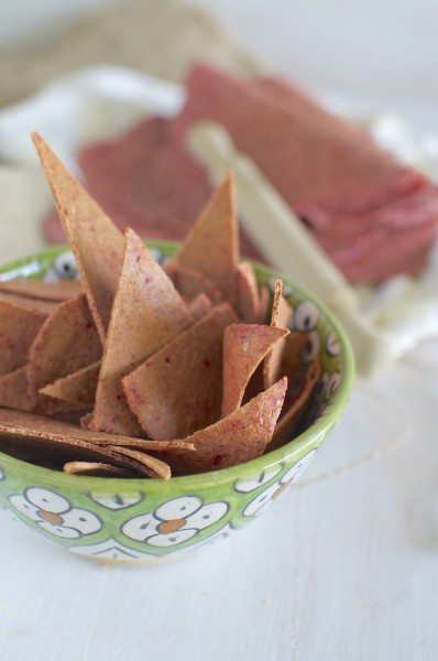 Beetroot flatbread and chips via www.clairekcreations.com