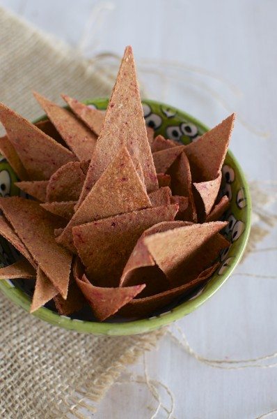 Beetroot flatbread and chips via www.clairekcreations.com