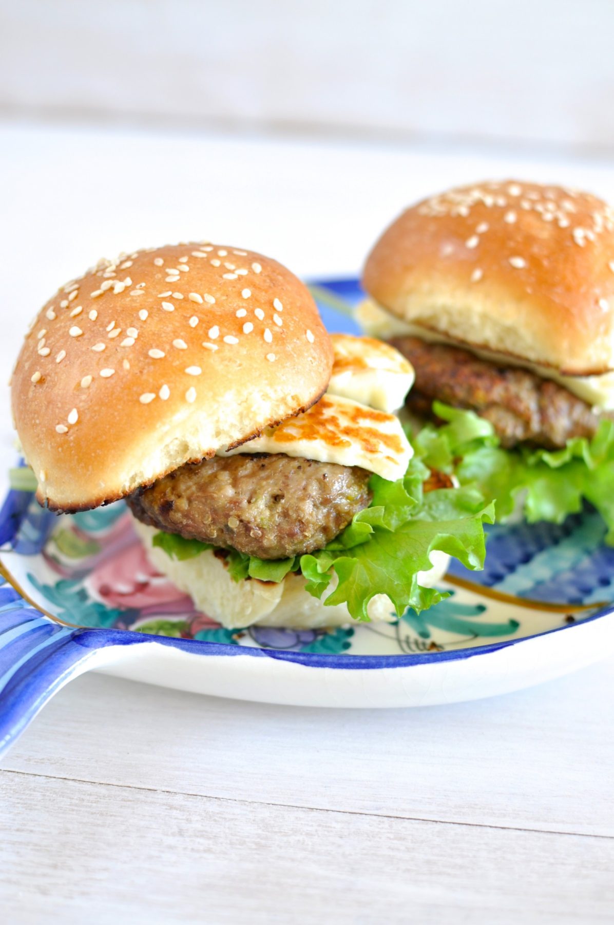 Lamb burgers with haloumi via www.clairekcreations.com