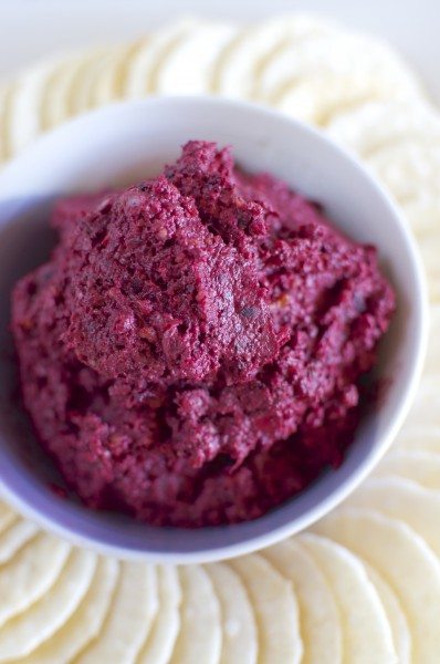 Beetroot and walnut dip via www.clairekcreations.com
