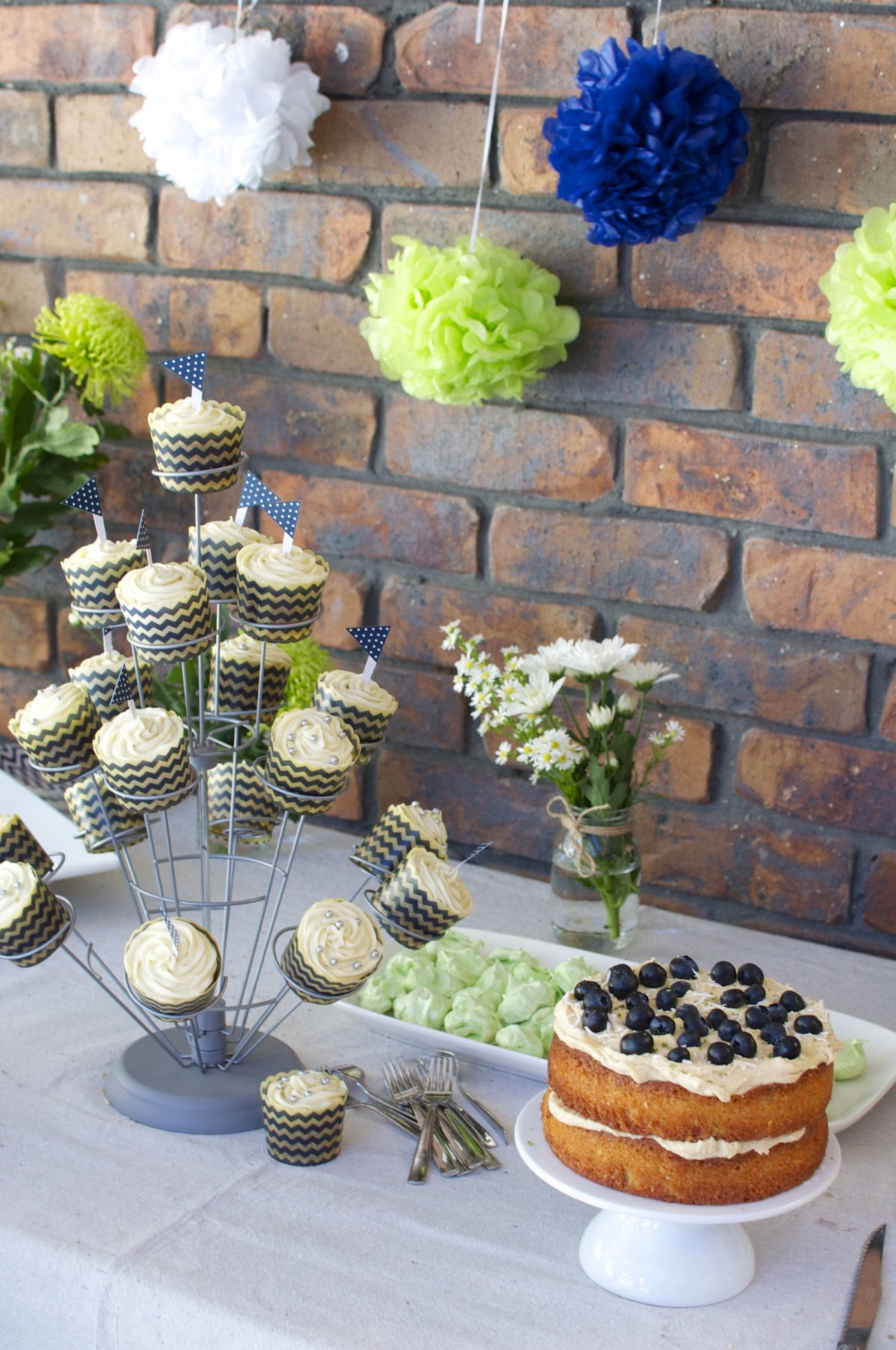 Lime and blueberry cake with coconut via www.clairekcreations.com