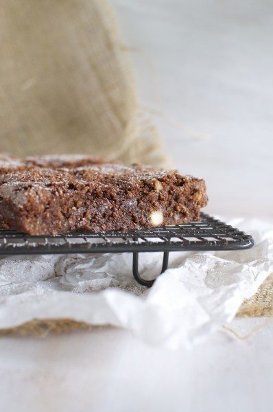 Macadamia brownies with lemon myrtle via www.clairekcreations.com