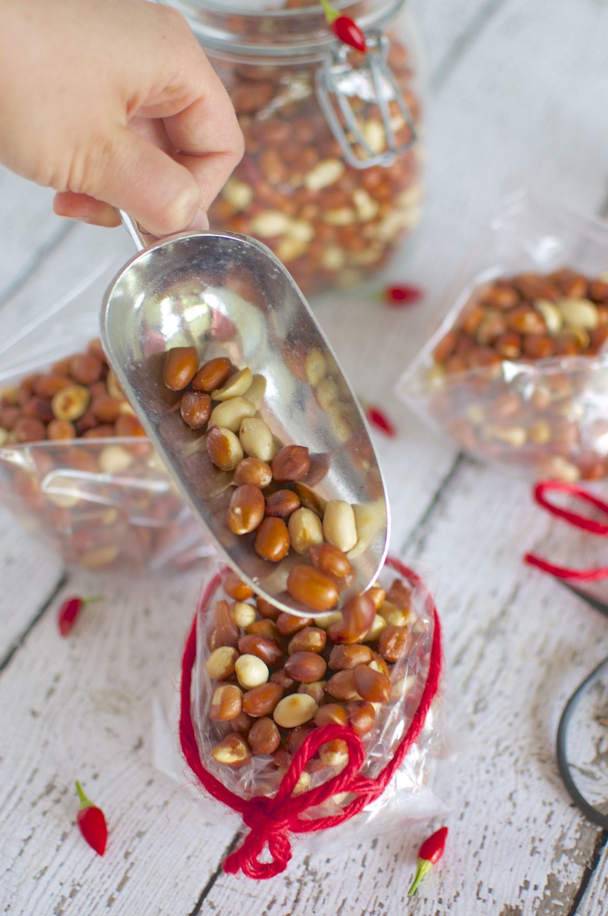 Chili peanuts via www.clairekcreations.com