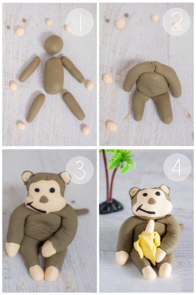 Monkey jungle cake toppers via www.clairekcreations.com