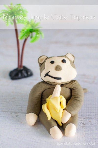 Monkey jungle cake toppers via www.clairekcreations.com