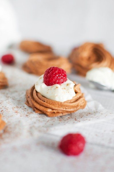 Paleo chocolate meringue nests via www.clairekcreations.com