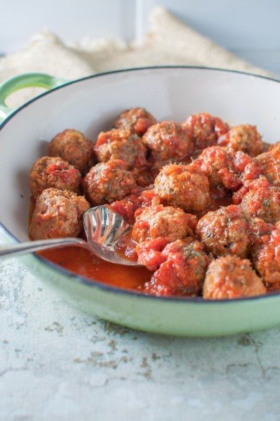 Paprika meatballs in saffron tomato sauce via www.clairekcreations.com