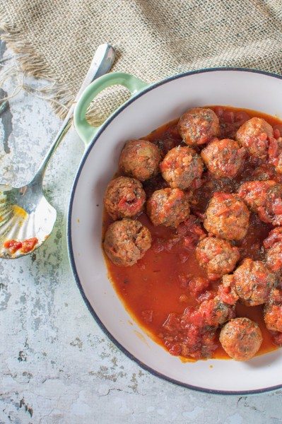 Paprika meatballs in tomato sauce via www.clairekcreations.com