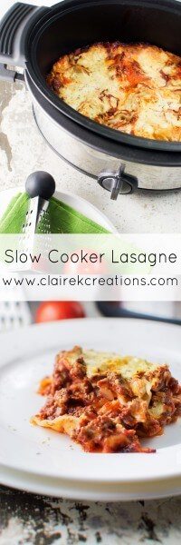 Slow cooker lasagne via www.clairekcreations.com