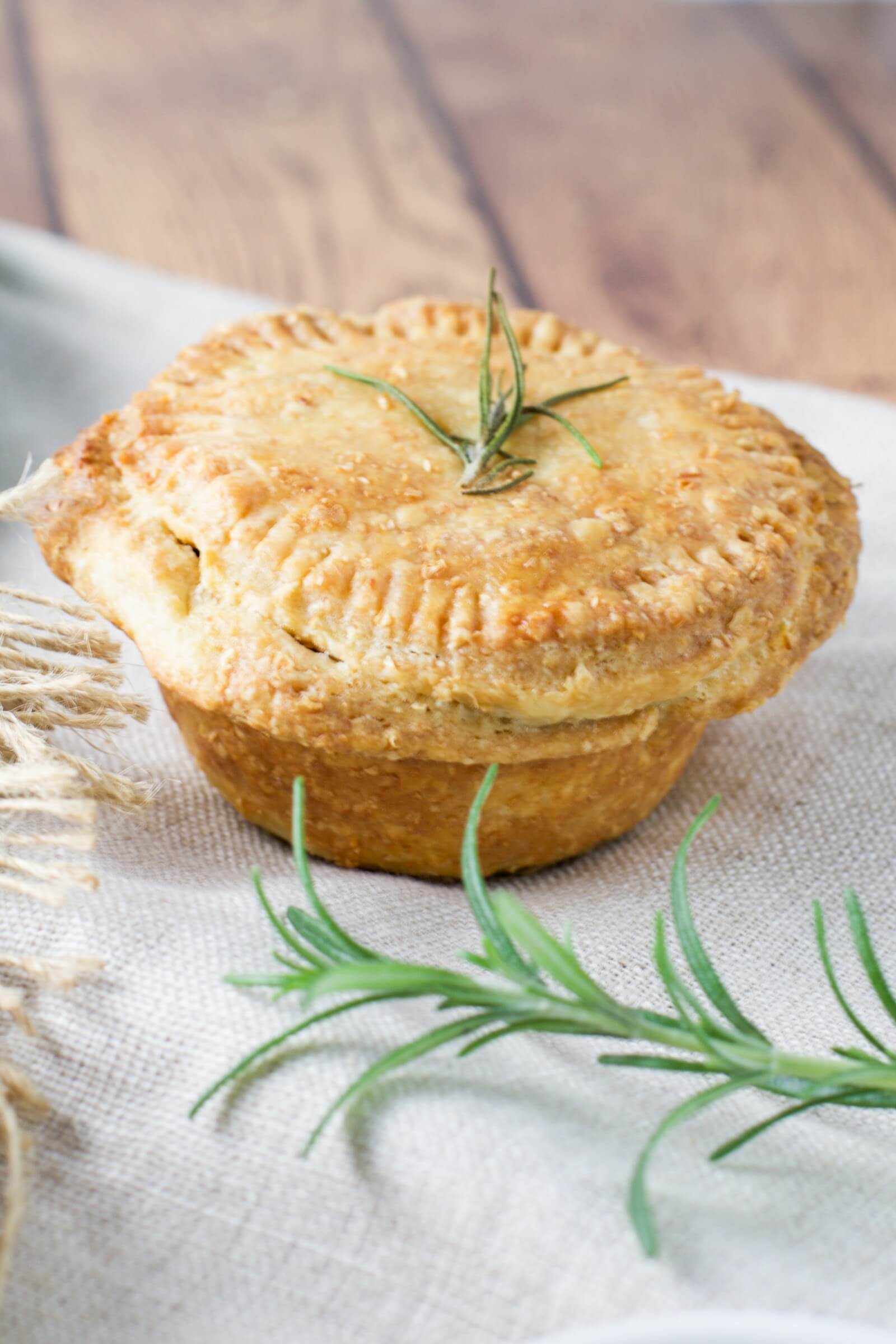 Slow cooked meat pies with wholemeal yoghurt pastry