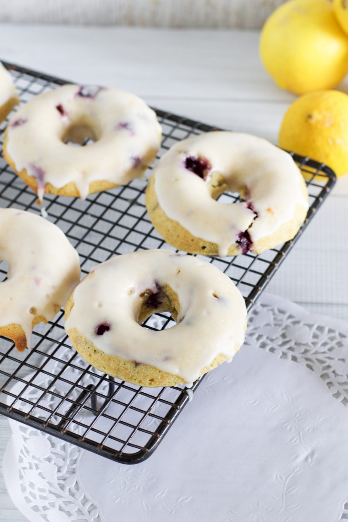 Lemon and blueberry baked donuts via www.clairekcreations.com