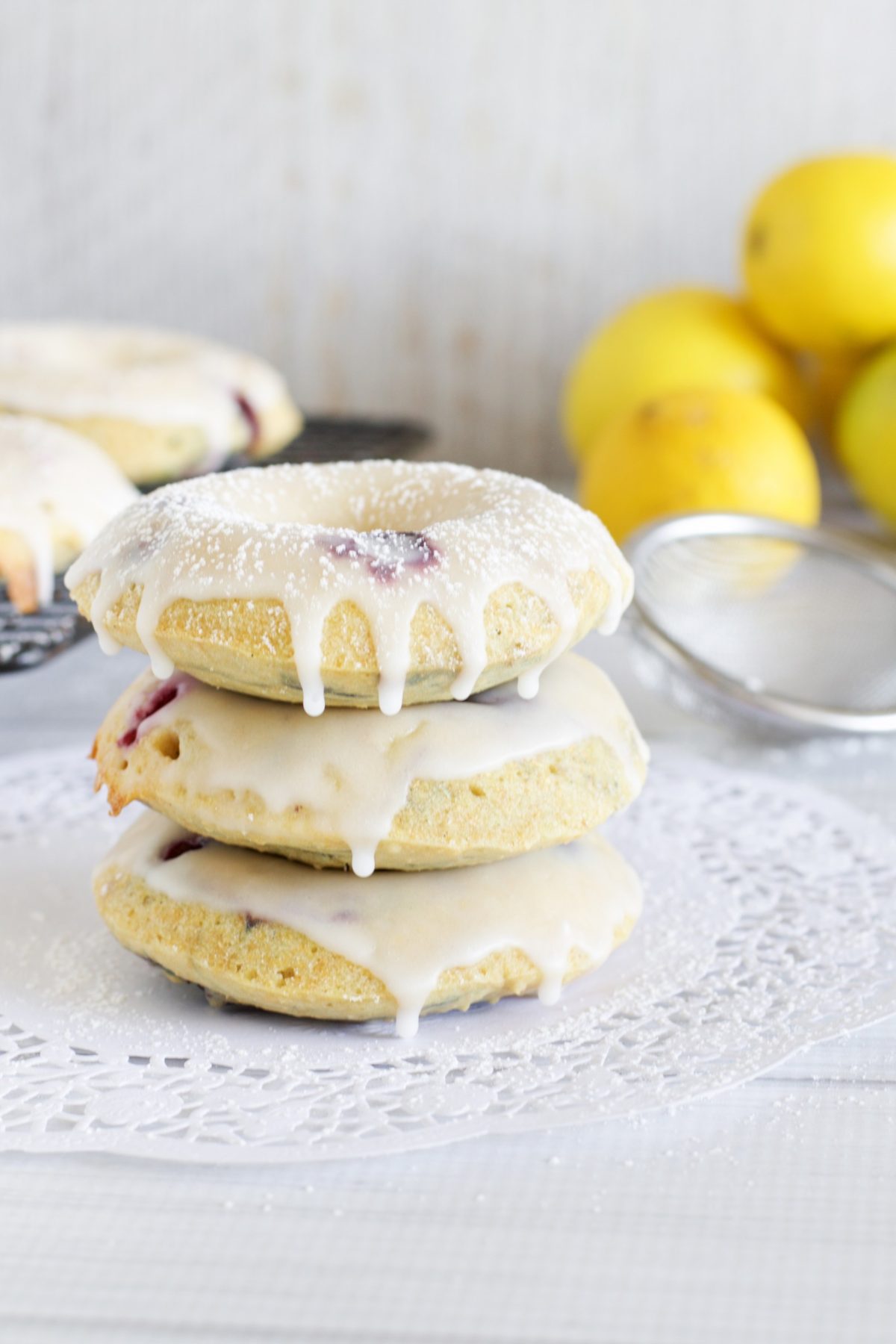 Lemon and blueberry baked donuts via www.clairekcreations.com
